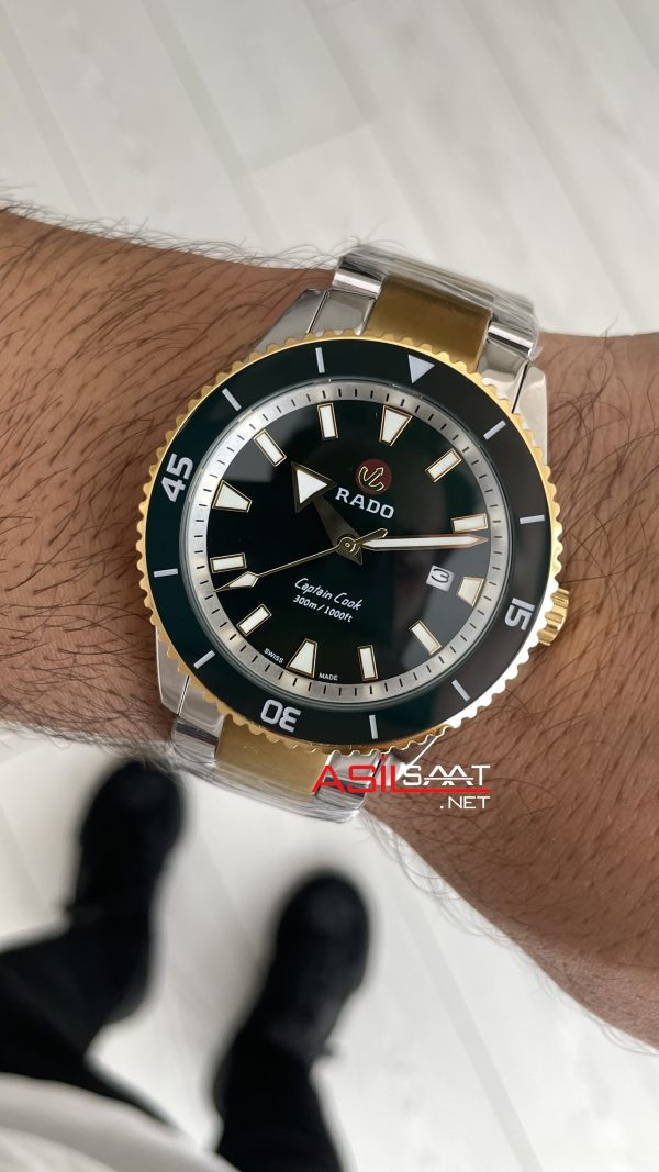 Rado Captain Cook Yeşil Oyster Two Tone Gold Rado Captain Cook Yeşil Oyster Two Tone Gold