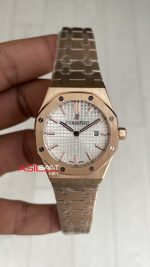 Audemars Piguet Royal Oak Lady Beyaz Kadran 67650OR Rose 33mm Kadın Replika Saat