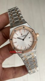 Audemars Piguet Royal Oak Lady Beyaz Kadran 67651SR Silver Rose 33mm Kadın Replika Saat