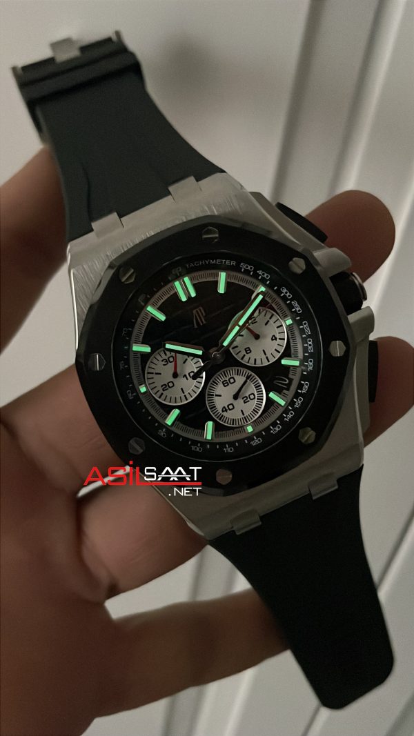 Audemars Piguet Royal Oak Offshore Chronograph Siyah Kadran 26420SO Rubber Black Dial 43 mm Replika Saat