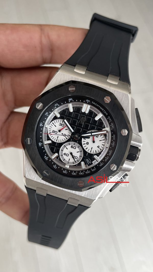 Audemars Piguet Royal Oak Offshore Chronograph Siyah Kadran 26420SO Rubber Black Dial 43 mm Replika Saat