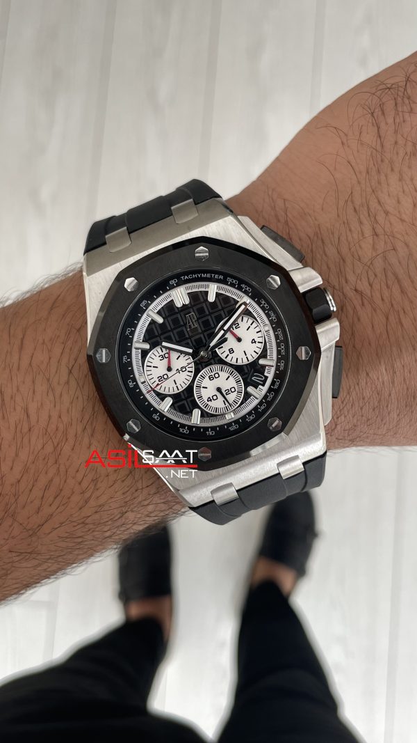 Audemars Piguet Royal Oak Offshore Chronograph Siyah Kadran 26420SO Rubber Black Dial 43 mm Replika Saat