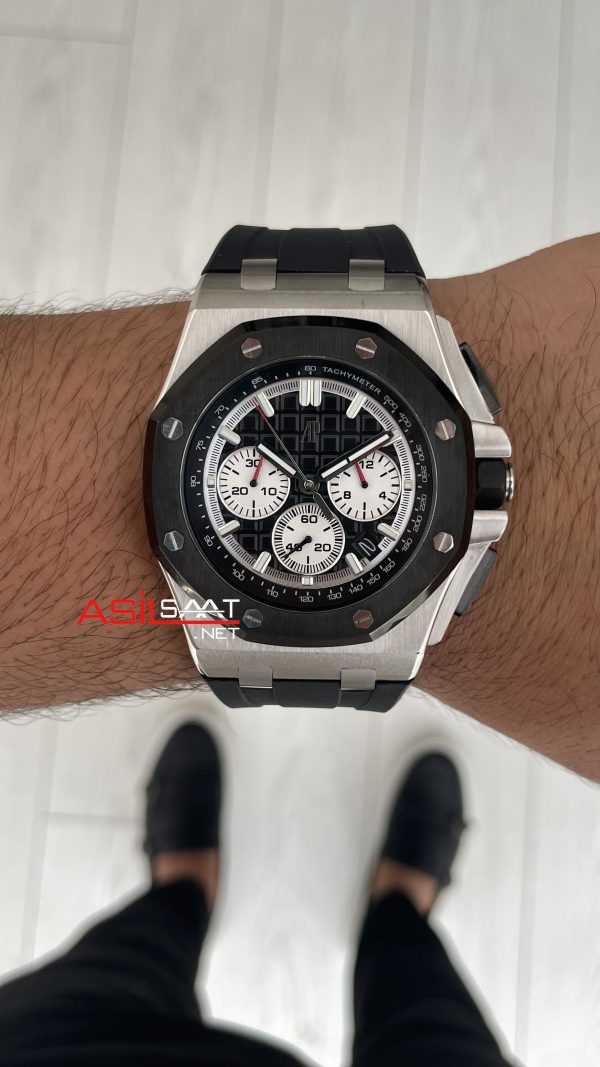 Audemars Piguet Royal Oak Offshore Chronograph Siyah Kadran 26420SO Rubber Black Dial 43 mm Replika Saat