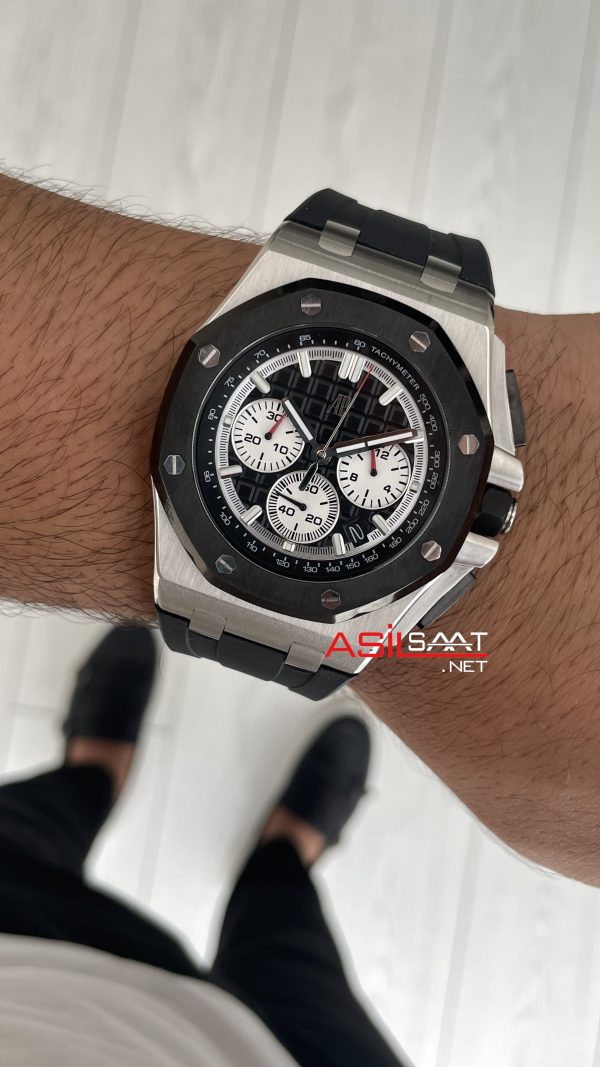 Audemars Piguet Royal Oak Offshore Chronograph Siyah Kadran 26420SO Rubber Black Dial 43 mm Replika Saat