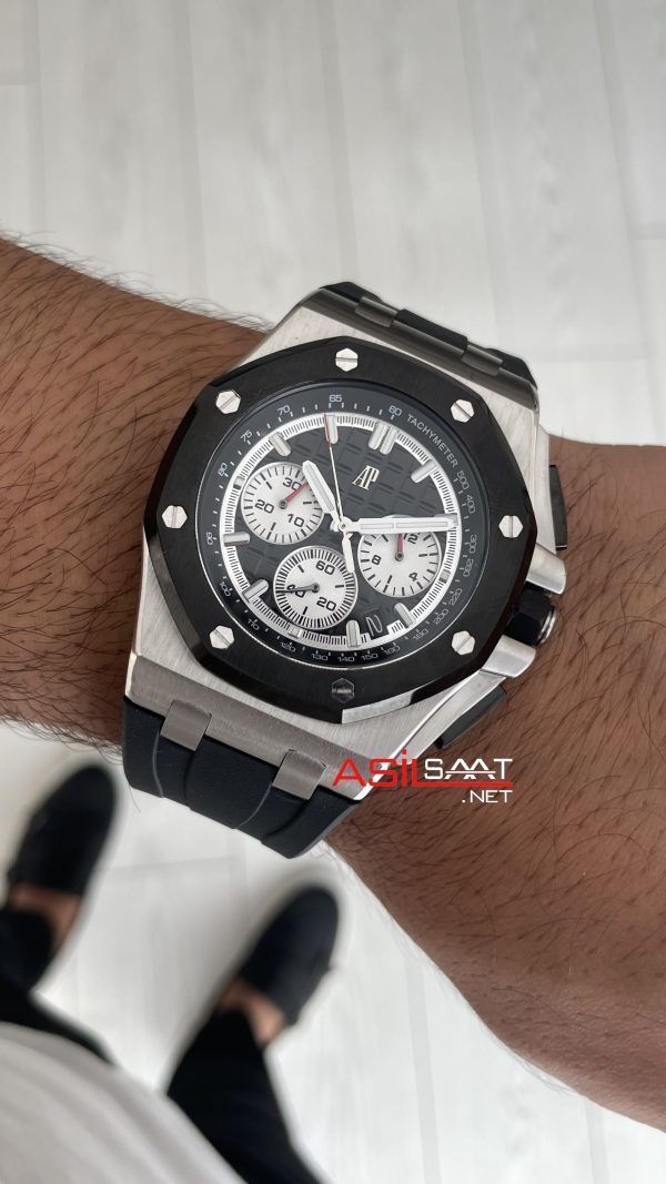 Audemars Piguet Royal Oak Offshore Chronograph Siyah Kadran 26420SO Rubber Black Dial 43 mm Replika Saat