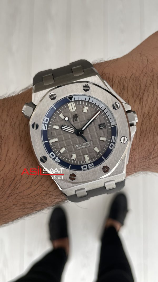 Audemars Piguet Royal Oak Offshore Diver Gri Kadran 15720ST Silver 42mm Replika Saat