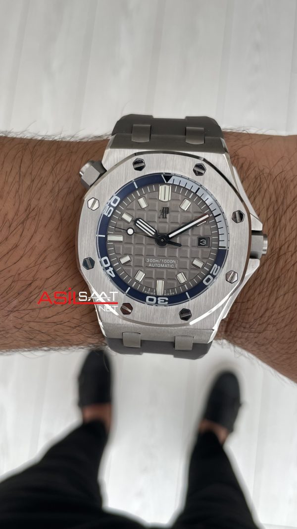 Audemars Piguet Royal Oak Offshore Diver Gri Kadran 15720ST Silver 42mm Replika Saat