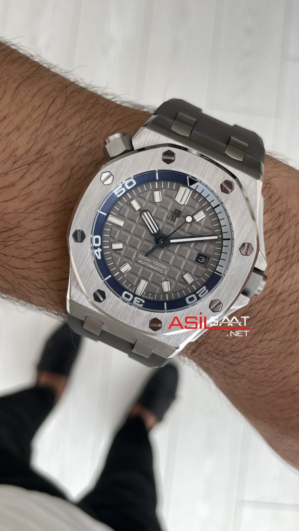 Audemars Piguet Royal Oak Offshore Diver Gri Kadran 15720ST Silver 42mm Replika Saat