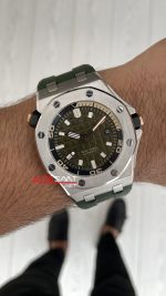 Audemars Piguet Royal Oak Offshore Diver Yeşil Kadran 15720ST Khaki Green Silver 42mm Replika Saat