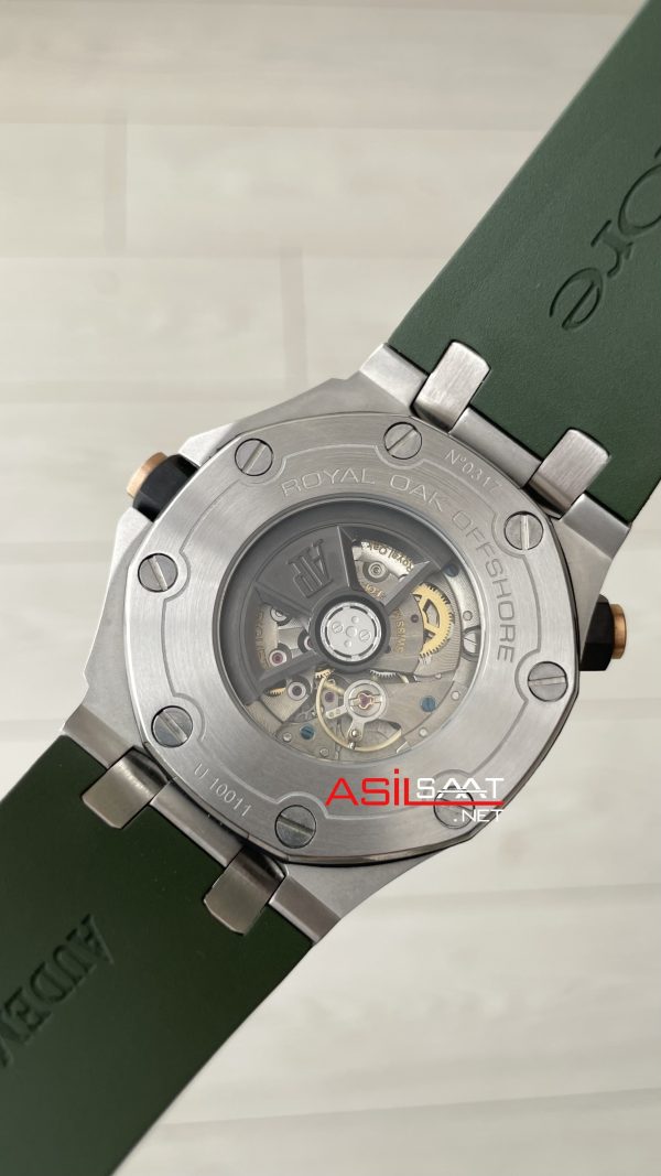 Audemars Piguet Royal Oak Offshore Diver Yeşil Kadran 15720ST Khaki Green Silver 42mm Replika Saat Audemars Piguet Royal Oak Offshore Diver Yeşil Kadran 15720ST Khaki Green Silver 42mm Replika Saat