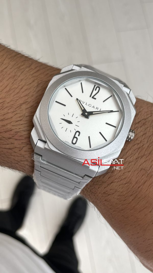 Bulgari Octo Finissimo Extra Thin Silver 103011 Beyaz Eta Replika Saat