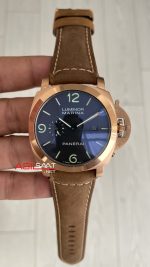Panerai Luminor Marina Siyah Kadran PAM00393 Kahverengi Rose 44mm Replika Saat