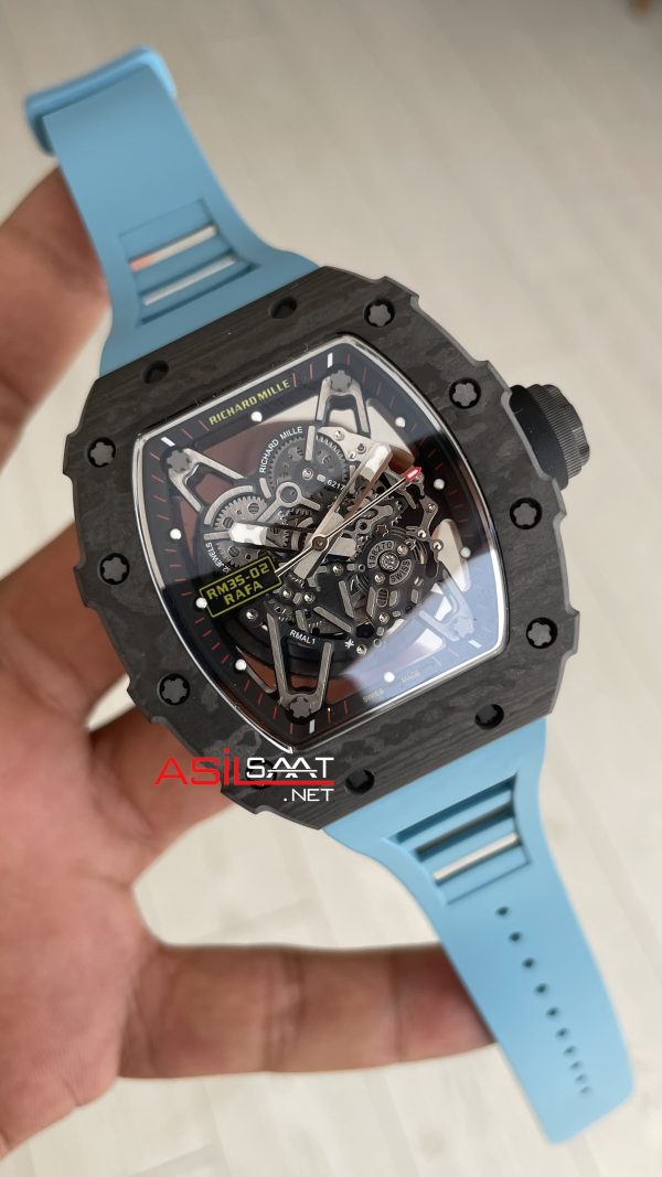 Richard Mille Rafael Nadal RM35-02 Carbon Mavi Replika Saat