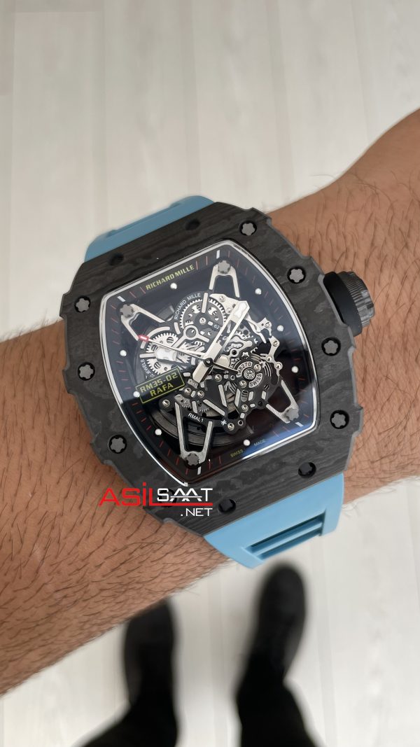 Richard Mille Rafael Nadal RM35-02 Carbon Mavi Replika Saat