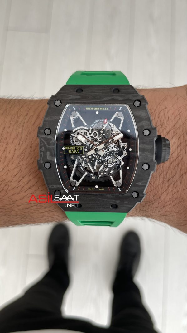 Richard Mille Rafael Nadal RM35-02 Carbon Yeşil Replika Saat