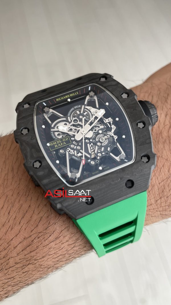 Richard Mille Rafael Nadal RM35-02 Carbon Yeşil Replika Saat