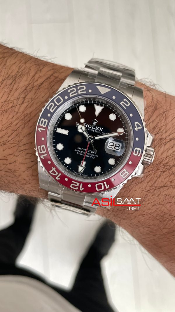 Rolex Pepsi Gmt Master II 126710BLRO Oyster 40mm DD3285 V3 Swiss ETA Saat AR Factory Rolex Pepsi Gmt Master II 126710BLRO Oyster 40mm DD3285 V3 Swiss ETA Saat AR Factory