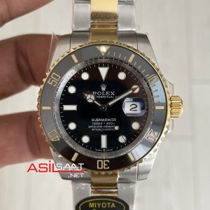 Rolex Submariner Date 126613LN Two Tone Gold Siyah Kadran 41mm Super Miyota Replika Saat