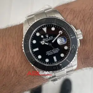 Rolex Yacht Master RLX Titanium 226627 Oyster Siyah Kadran 42mm Replika Saat