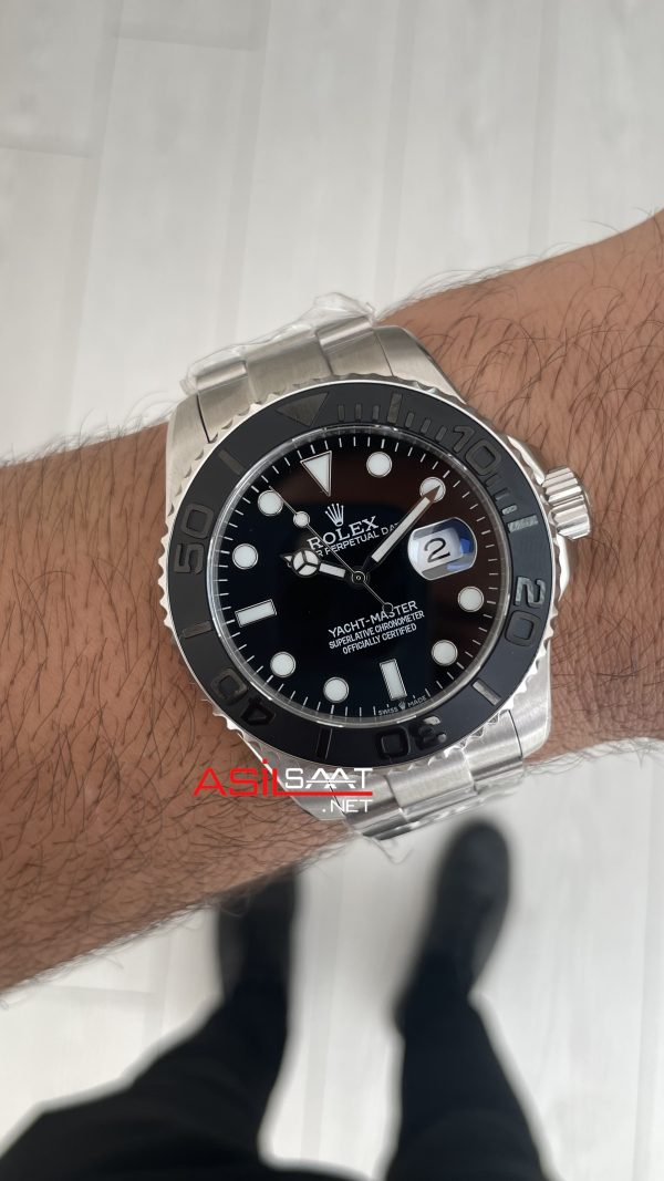Rolex Yacht Master RLX Titanium 226627 Oyster Siyah Kadran 42mm Replika Saat Rolex Yacht Master RLX Titanium 226627 Oyster Siyah Kadran 42mm Replika Saat