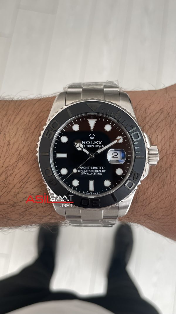 Rolex Yacht Master RLX Titanium 226627 Oyster Siyah Kadran 42mm Replika Saat Rolex Yacht Master RLX Titanium 226627 Oyster Siyah Kadran 42mm Replika Saat