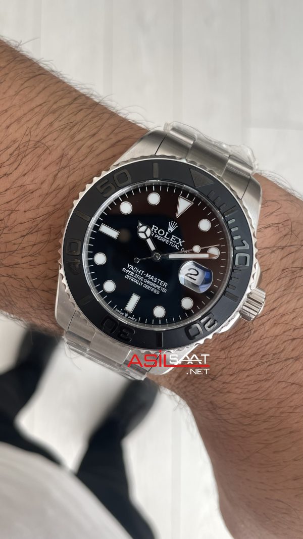 Rolex Yacht Master RLX Titanium 226627 Oyster Siyah Kadran 42mm Replika Saat Rolex Yacht Master RLX Titanium 226627 Oyster Siyah Kadran 42mm Replika Saat