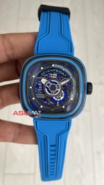SevenFriday Aka Carbon Blue PS Serisi PS3/04 Mavi Kadran 47mm Replika Saat