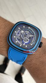 SevenFriday Aka Carbon Blue PS Serisi PS3/04 Mavi Kadran 47mm Replika Saat