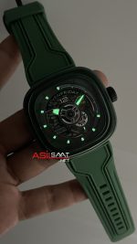 SevenFriday Aka Carbon Green PS Serisi PS3/05 Yeşil Kadran 47mm Replika Saat