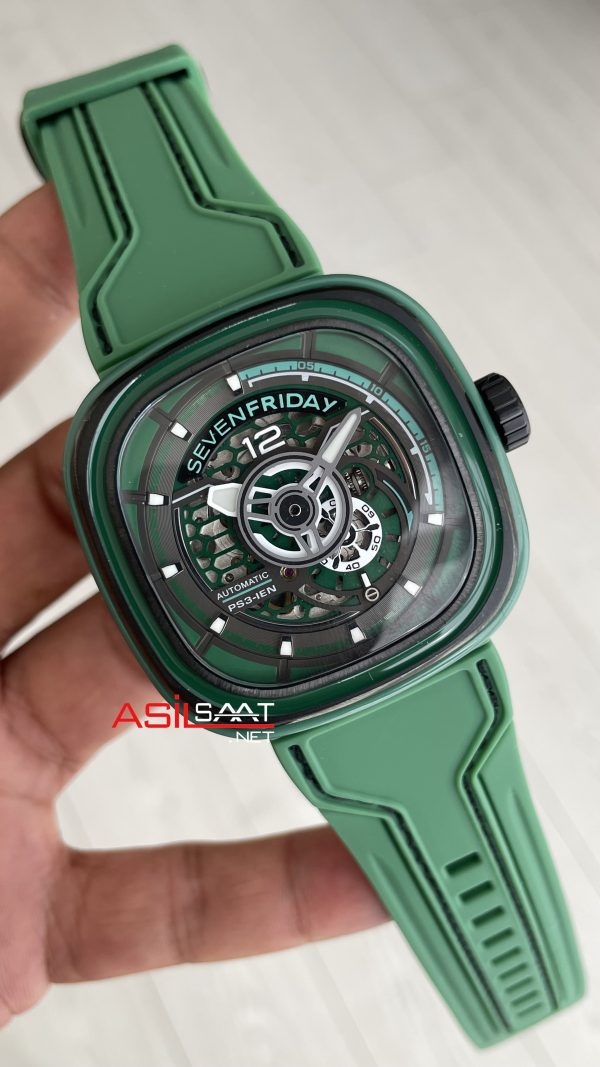 SevenFriday Aka Carbon Green PS Serisi PS3/05 Yeşil Kadran 47mm Replika Saat SevenFriday Aka Carbon Green PS Serisi PS3/05 Yeşil Kadran 47mm Replika Saat