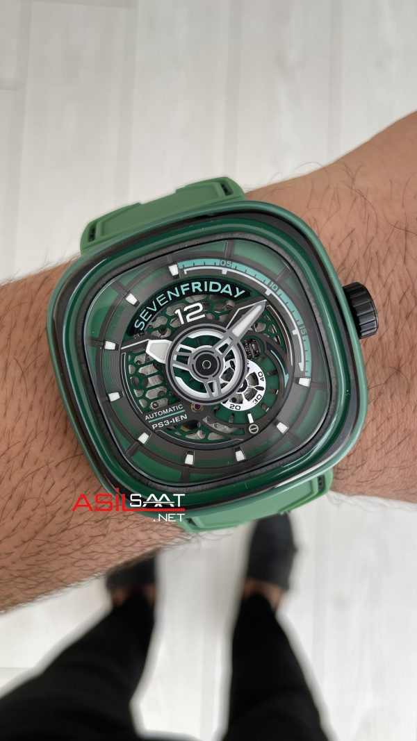 SevenFriday Aka Carbon Green PS Serisi PS3/05 Yeşil Kadran 47mm Replika Saat SevenFriday Aka Carbon Green PS Serisi PS3/05 Yeşil Kadran 47mm Replika Saat