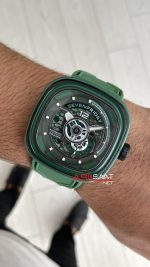 SevenFriday Aka Carbon Green PS Serisi PS3/05 Yeşil Kadran 47mm Replika Saat
