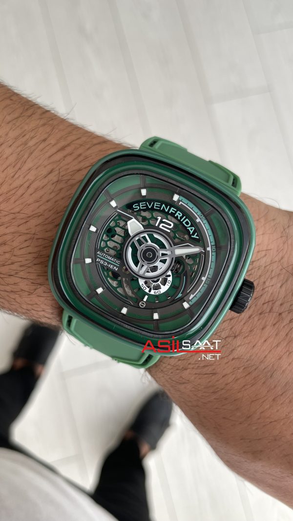 SevenFriday Aka Carbon Green PS Serisi PS3/05 Yeşil Kadran 47mm Replika Saat SevenFriday Aka Carbon Green PS Serisi PS3/05 Yeşil Kadran 47mm Replika Saat