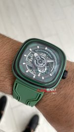 SevenFriday Aka Carbon Green PS Serisi PS3/05 Yeşil Kadran 47mm Replika Saat