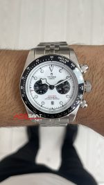 Tudor Black Bay Chrono Beyaz Kadran M79360N Panda Jubilee 41 mm Silver Replika Saat