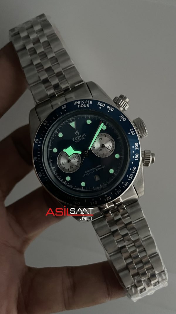 Tudor Black Bay Chrono Mavi Kadran M79360B Blue Boutique Edition 41 mm Silver Replika Saat