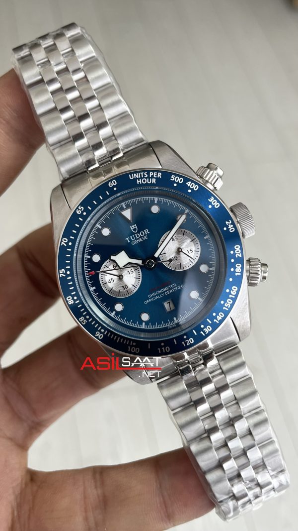 Tudor Black Bay Chrono Mavi Kadran M79360B Blue Boutique Edition 41 mm Silver Replika Saat
