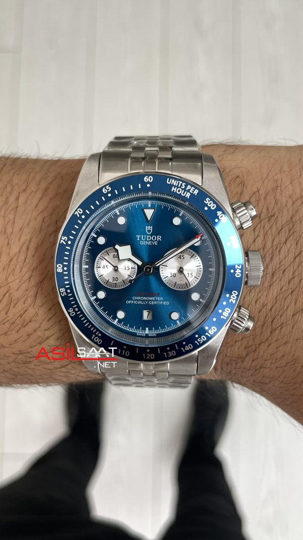 Tudor Black Bay Chrono Mavi Kadran M79360B Blue Boutique Edition 41 mm Silver Replika Saat