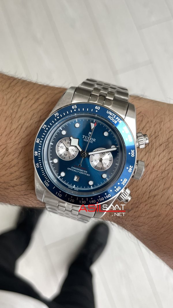 Tudor Black Bay Chrono Mavi Kadran M79360B Blue Boutique Edition 41 mm Silver Replika Saat