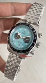 Tudor Black Bay Chrono Turkuaz Kadran 79360N Flamingo Blue 41 mm Silver Replika Saat
