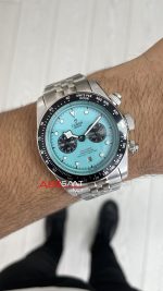 Tudor Black Bay Chrono Turkuaz Kadran 79360N Flamingo Blue 41 mm Silver Replika Saat