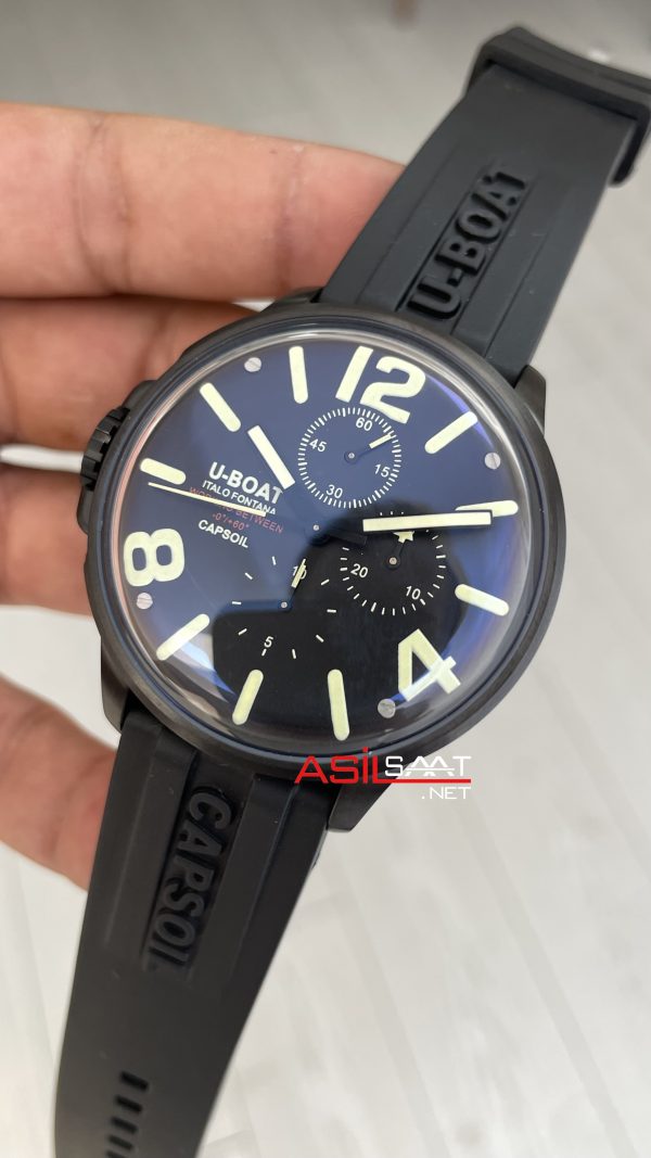U-Boat Capsoil Chrono 8109/E DLC Siyah 45mm Replika Saat
