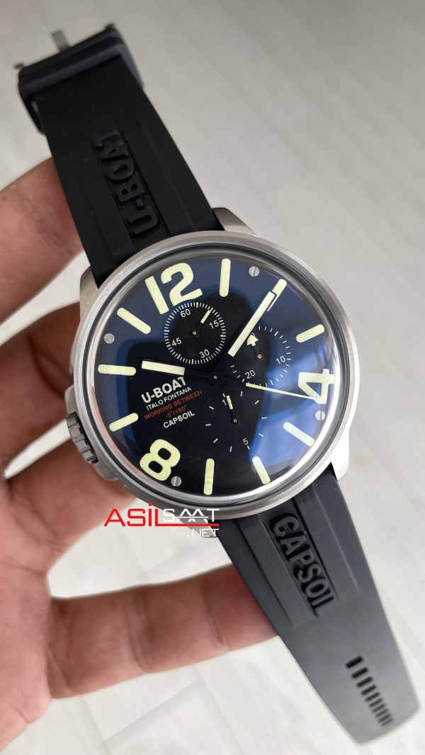 U-Boat Capsoil Chrono Siyah Kadran 8111/D SS 45mm Replika Saat U-Boat Capsoil Chrono Siyah Kadran 8111/D SS 45mm Replika Saat