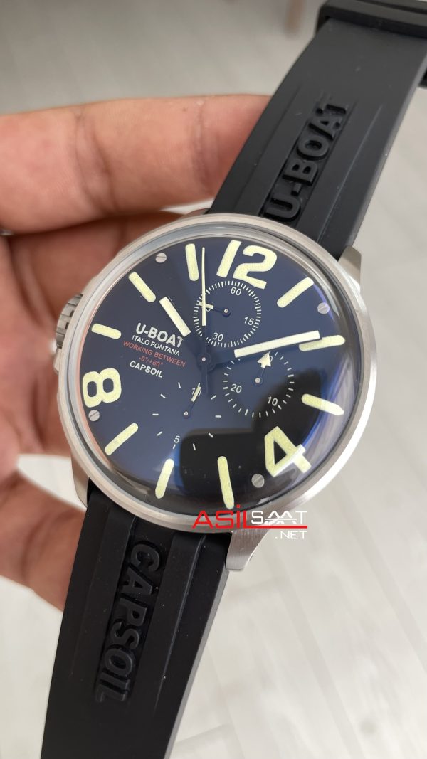 U-Boat Capsoil Chrono Siyah Kadran 8111/D SS 45mm Replika Saat U-Boat Capsoil Chrono Siyah Kadran 8111/D SS 45mm Replika Saat
