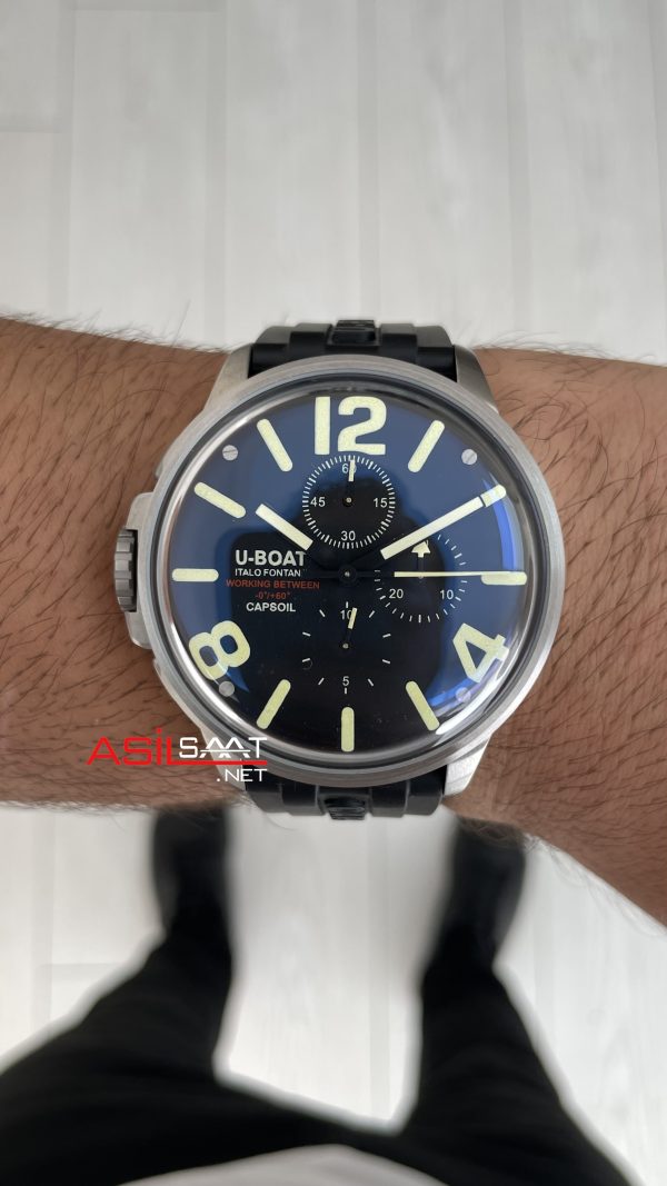 U-Boat Capsoil Chrono Siyah Kadran 8111/D SS 45mm Replika Saat U-Boat Capsoil Chrono Siyah Kadran 8111/D SS 45mm Replika Saat