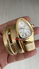 Bulgari Serpenti Tubogas Beyaz Kadran 101923 Gold 35mm 3 Sarmalı Kadın Kol Saati