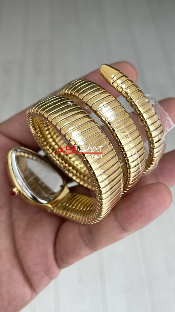 Bulgari Serpenti Tubogas Beyaz Kadran 101923 Gold 35mm 3 Sarmalı Kadın Kol Saati