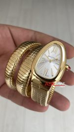 Bulgari Serpenti Tubogas Beyaz Kadran 101923 Gold 35mm 3 Sarmalı Kadın Kol Saati