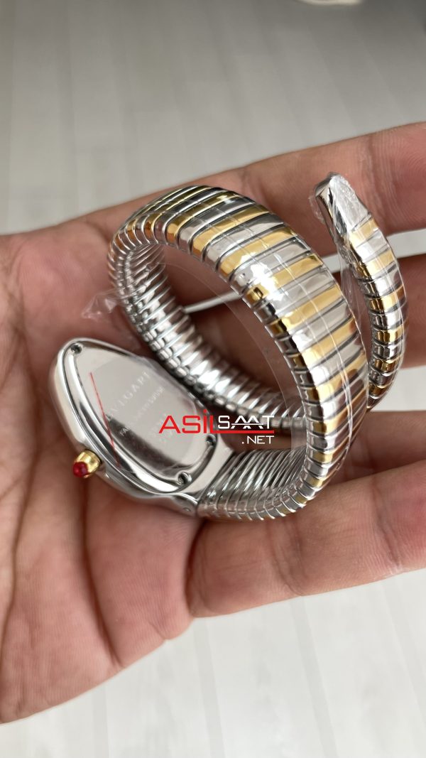 Bulgari Serpenti Tubogas Beyaz Kadran 103648 Silver Gold 35mm Kadın Kol Saati