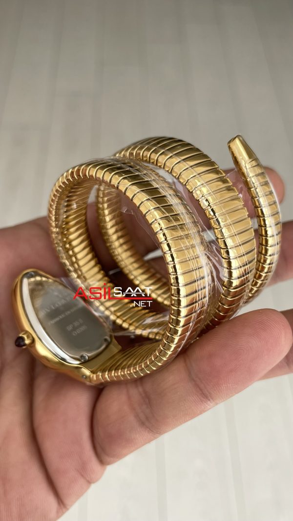 Bulgari Serpenti Tubogas Siyah Kadran Gold 35mm 3 Sarmalı Kadın Kol Saati